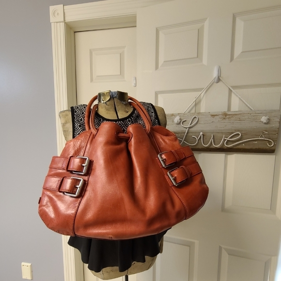 Cole Haan Vintage Red Genuine Leather Handbag Shoulderbag - Picture 1 of 15